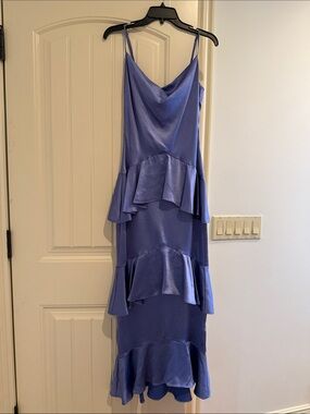navy blue dress for baby girl Elliatt Debra Asymmetrical Ruffle Dress In Pink - 43% Off